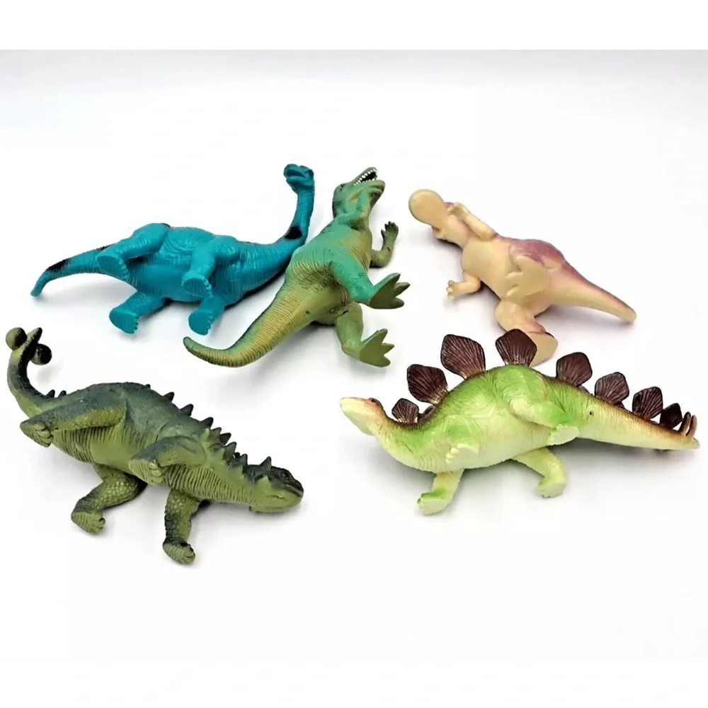 Vintage Greenbrier International Dinosaur Lot T-Rex Stegosaurus Ankylosaurus